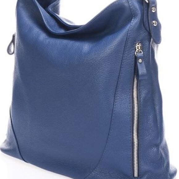 Leather Hobo purse blue